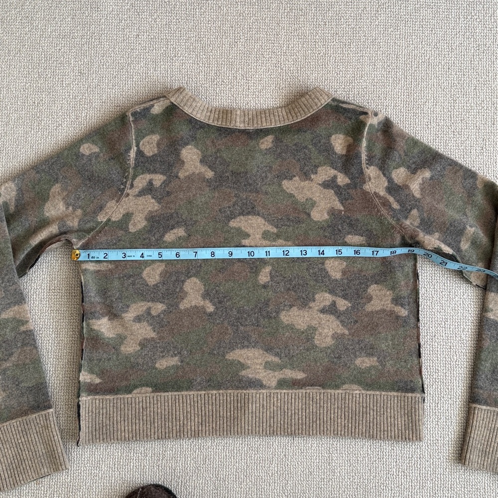 Free People Nocturnal Cardi Cardigan Wool Cashmere Camo Sweater - Picture 7 of 9